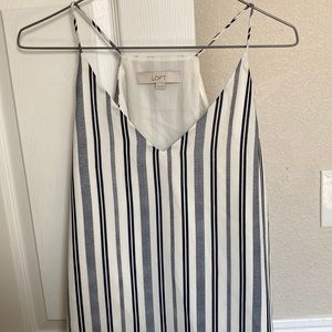 Loft gray and white striped v neck dressy cami